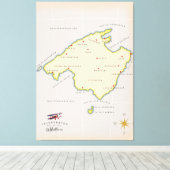 Geïllustreerde kaart van Mallorca Canvas Afdruk (Insitu (Houten vloer))