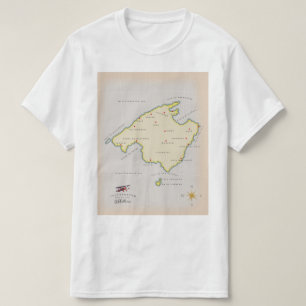 Geïllustreerde kaart van Mallorca T-shirt
