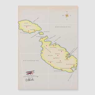 Geïllustreerde kaart van Malta