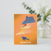 Geïllustreerde kaart van Marokko reisposterprint. (Staand voorkant)