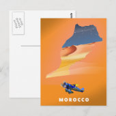Geïllustreerde kaart van Marokko reisposterprint. (Voorkant / Achterkant)