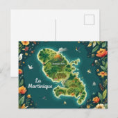 Geïllustreerde kaart van Martinique (Voorkant / Achterkant)