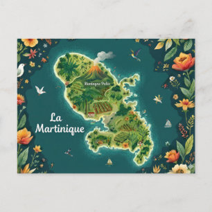 Geïllustreerde kaart van Martinique