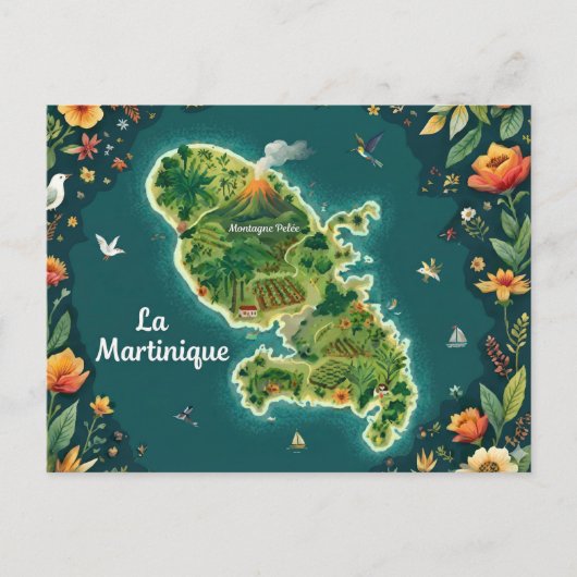 Geïllustreerde kaart van Martinique (Voorkant)