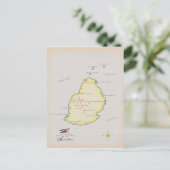 Geïllustreerde kaart van Mauritius (Staand voorkant)