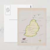 Geïllustreerde kaart van Mauritius (Voorkant / Achterkant)