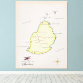 Geïllustreerde kaart van Mauritius Canvas Afdruk (Insitu (Houten vloer))