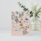 Geïllustreerde kaart van Milaan - Italië (Staand voorkant)
