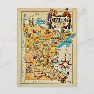Geïllustreerde kaart van Minnesota