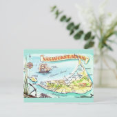 Geïllustreerde kaart van Nantucket MA (Staand voorkant)