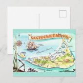 Geïllustreerde kaart van Nantucket MA (Voorkant / Achterkant)