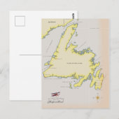 Geïllustreerde kaart van Newfoundland. (Voorkant / Achterkant)