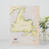 Geïllustreerde kaart van Newfoundland. (Staand voorkant)