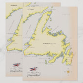 Geïllustreerde kaart van Newfoundland. (Voorkant / Achterkant)