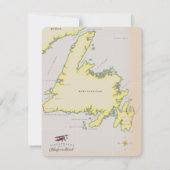 Geïllustreerde kaart van Newfoundland. (Achterkant)