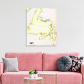 Geïllustreerde kaart van Newfoundland. Canvas Afdruk (Insitu (Woonkamer))