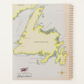 Geïllustreerde kaart van Newfoundland. Planner (Achterkant)