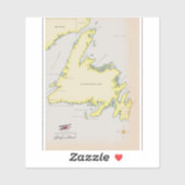 Geïllustreerde kaart van Newfoundland. Sticker (Vel)