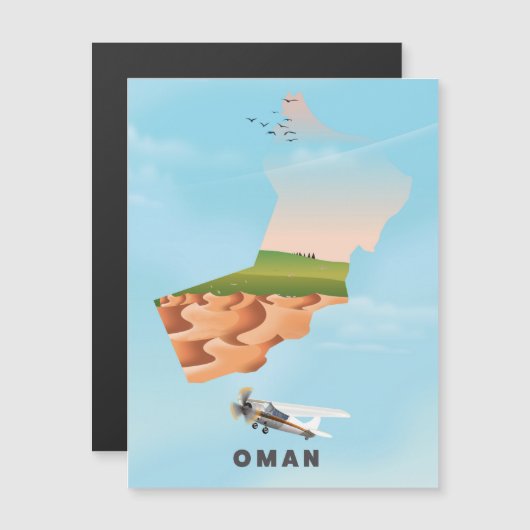 Geïllustreerde kaart van Oman reisposter (Voorkant / Achterkant)