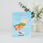 Geïllustreerde kaart van Oman reisposter (Staand voorkant)