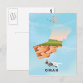 Geïllustreerde kaart van Oman reisposter (Voorkant / Achterkant)
