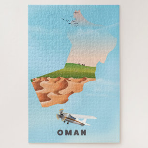 Geïllustreerde kaart van Oman reisposter Legpuzzel