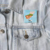Geïllustreerde kaart van Oman reisposter Vierkante Button 5,1 Cm (In situ)