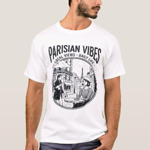 Geïllustreerde kaart van Parijs Frankrijk stadsbee T-shirt