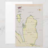 Geïllustreerde kaart van Qatar (Voorkant / Achterkant)