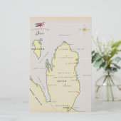 Geïllustreerde kaart van Qatar (Staand voorkant)