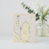 Geïllustreerde kaart van Qatar (Staand voorkant)