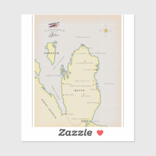Geïllustreerde kaart van Qatar Sticker