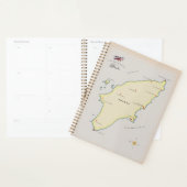 Geïllustreerde kaart van Rhodos. Planner (Display)