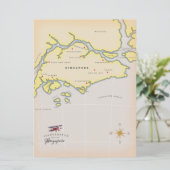 Geïllustreerde kaart van Singapore (Staand voorkant)