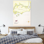 Geïllustreerde kaart van Singapore Canvas Afdruk (Insitu (Slaapkamer))