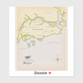 Geïllustreerde kaart van Singapore Sticker (Vel)
