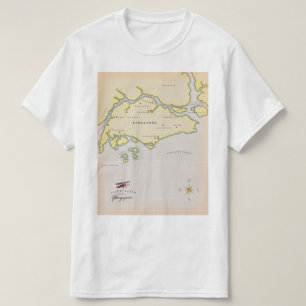 Geïllustreerde kaart van Singapore T-shirt