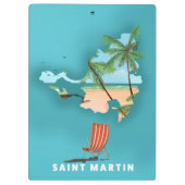 Geïllustreerde kaart van Sint Maarten. Klembord (Achterkant)