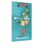 Geïllustreerde kaart van Sint Maarten. Klembord (Rechts)
