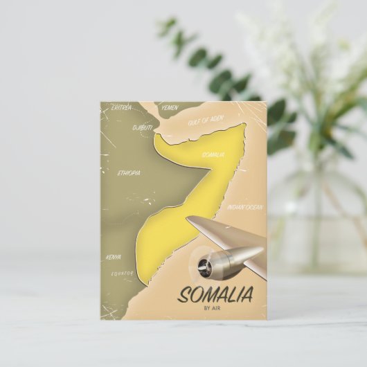 geïllustreerde kaart van Somalië (Staand voorkant)