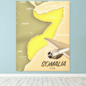geïllustreerde kaart van Somalië Canvas Afdruk (Insitu (Houten vloer))