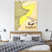 geïllustreerde kaart van Somalië Canvas Afdruk (Insitu (Slaapkamer))