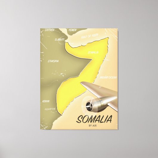 geïllustreerde kaart van Somalië Canvas Afdruk (Voorkant)