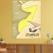 geïllustreerde kaart van Somalië Canvas Afdruk (Insitu (Woonkamer))