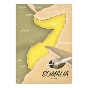 geïllustreerde kaart van Somalië Foto Afdruk