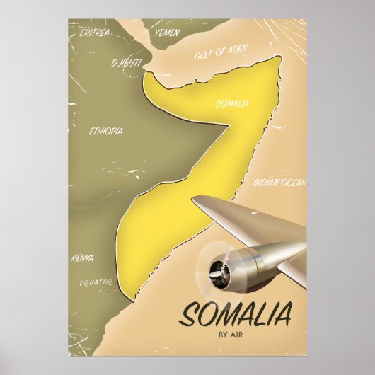 geïllustreerde kaart van Somalië Poster (Voorkant)