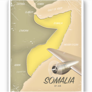 geïllustreerde kaart van Somalië Sticker