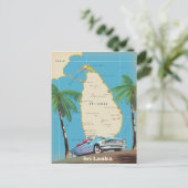 Geïllustreerde kaart van Sri Lanka (Staand voorkant)