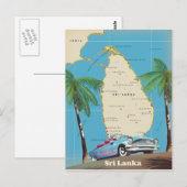 Geïllustreerde kaart van Sri Lanka (Voorkant / Achterkant)