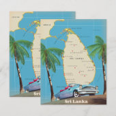 Geïllustreerde kaart van Sri Lanka (Voorkant / Achterkant)